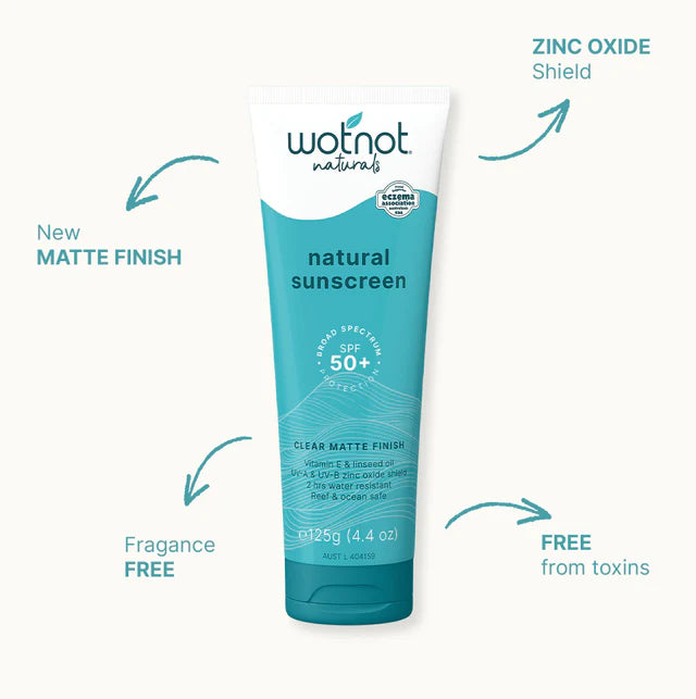 Wotnot Natural Sunscreen with Matte Finish SPF 50 125g