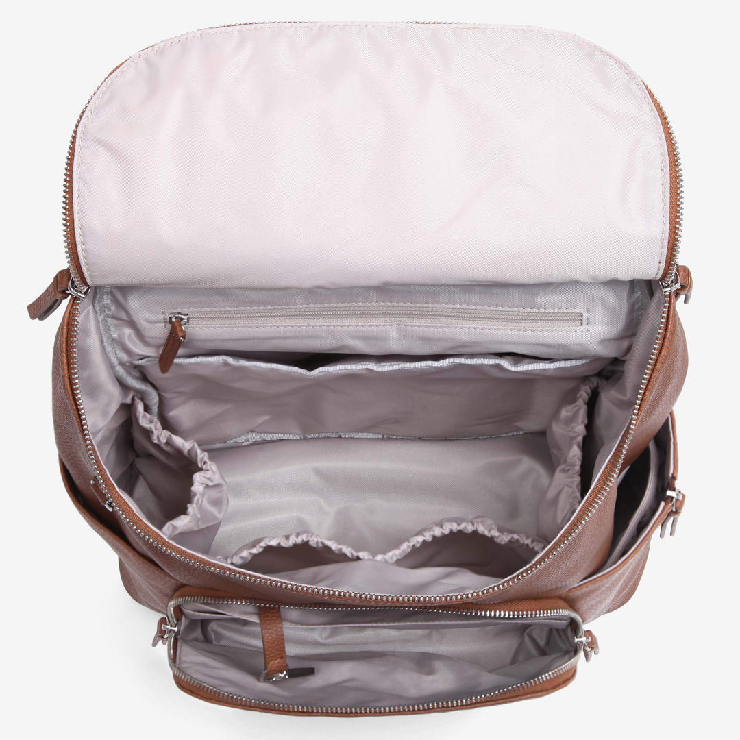 Vanchi Vegan Frankie Everyday Backpack - Pebbled Tan