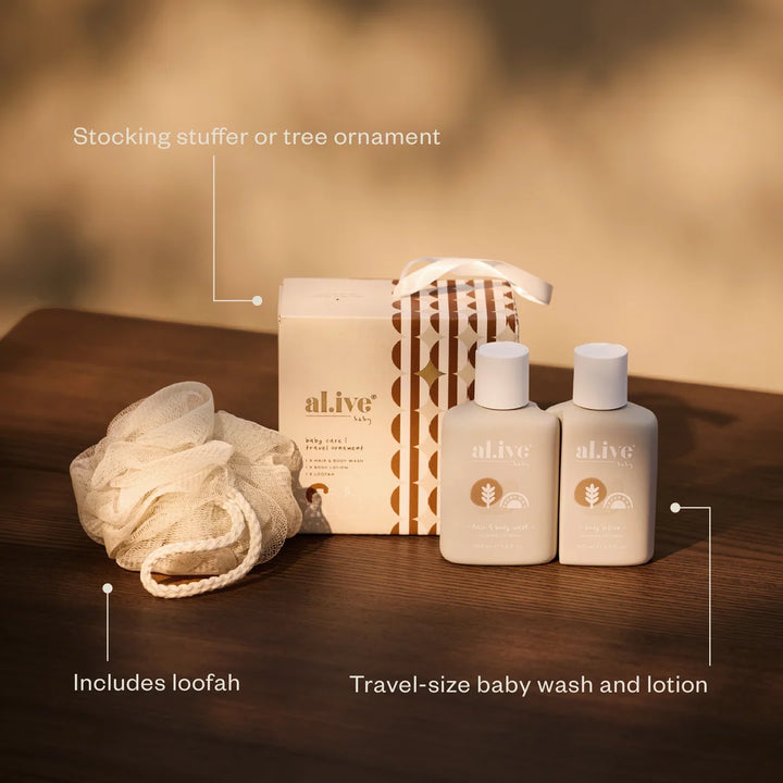 al.ive Baby Travel Ornament Mini Baby Wash and Lotion Gift Set