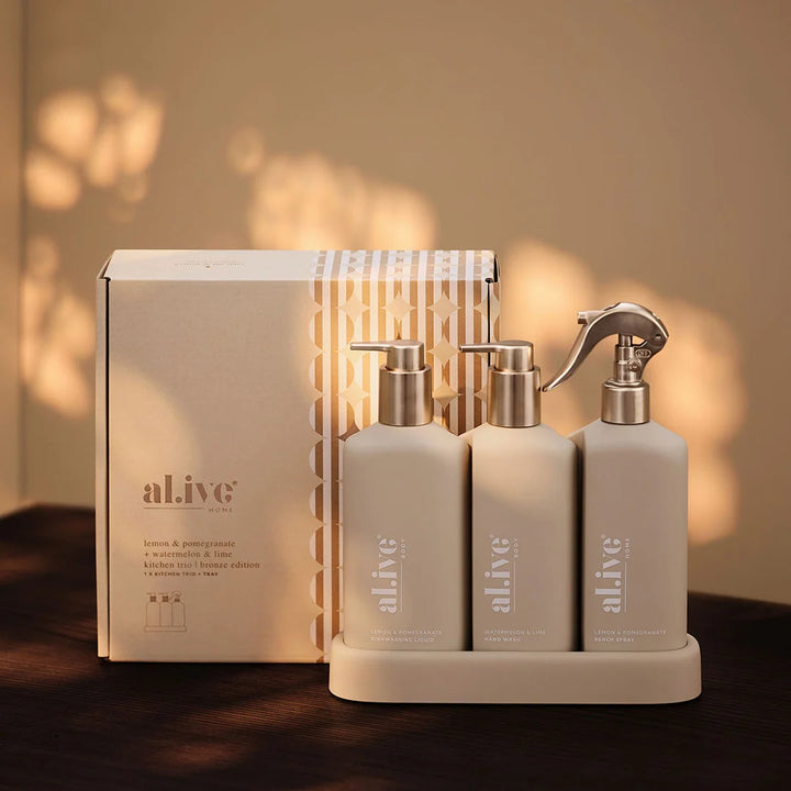 al.ive Kitchen Trio Set - Stone & Bronze Edition - Lemon & Pomegranate + Watermelon & Lime