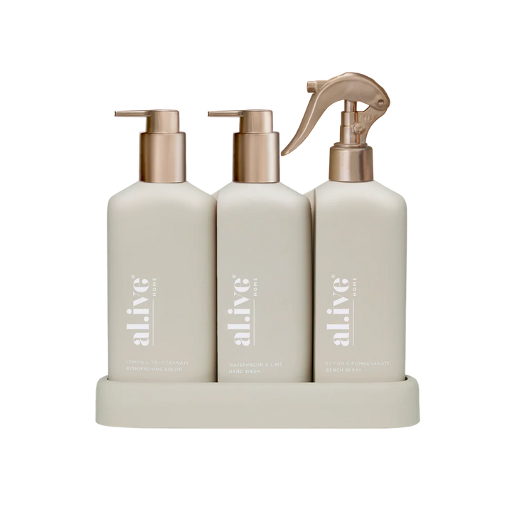 al.ive Kitchen Trio Set - Stone & Bronze Edition - Lemon & Pomegranate + Watermelon & Lime