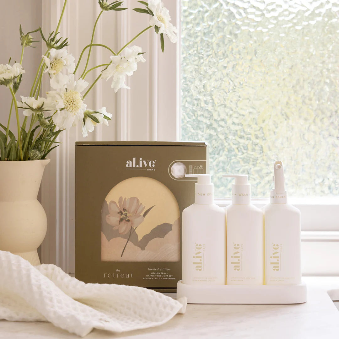al.ive Kitchen Trio & Towel Gift Set - Lemon Myrtle & Honeydew