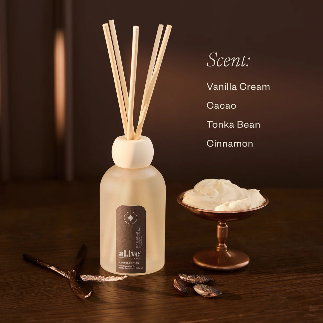 al.ive Reed Diffuser - Vanilla Cream & Tonka Bean