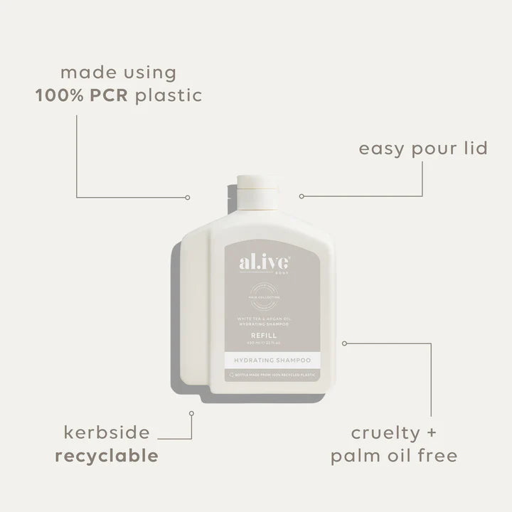 al.ive body White Tea & Argan Oil Shampoo Refill