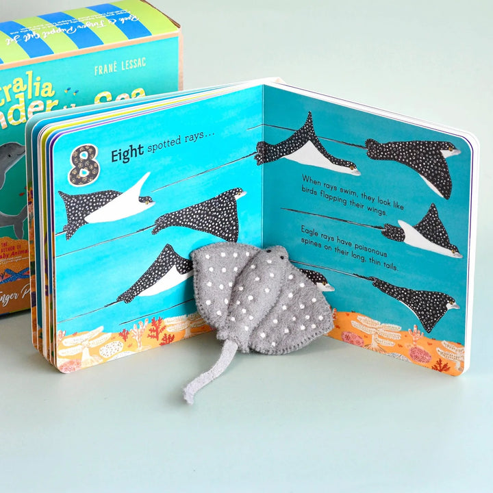 Australia Under the Sea 123 by Frané Lessac - Book and Finger Puppet Set