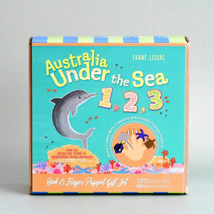 Australia Under the Sea 123 by Frané Lessac - Book and Finger Puppet Set