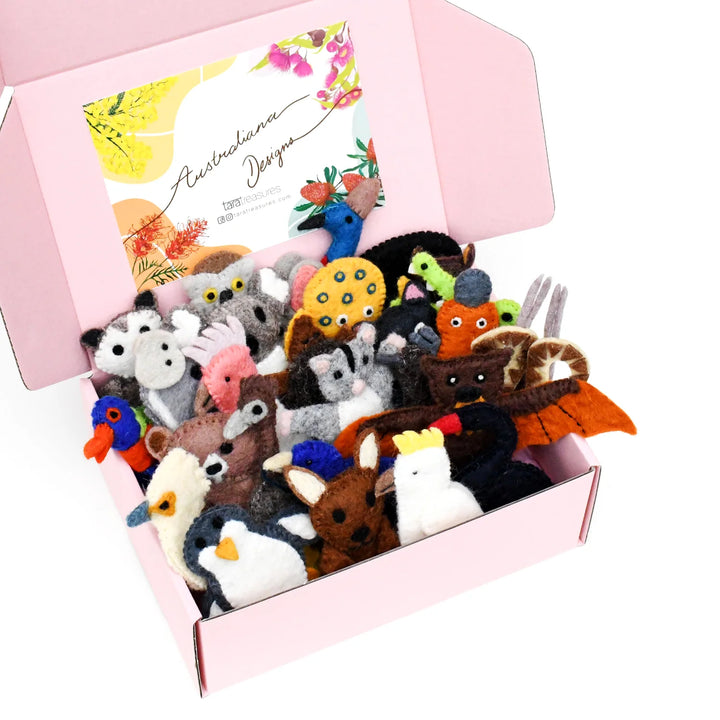 Bulk Felt Finger Puppet Set - Australian Animals 25 Set