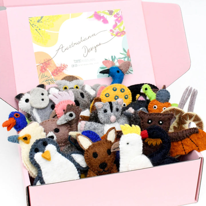Bulk Felt Finger Puppet Set - Australian Animals 25 Set