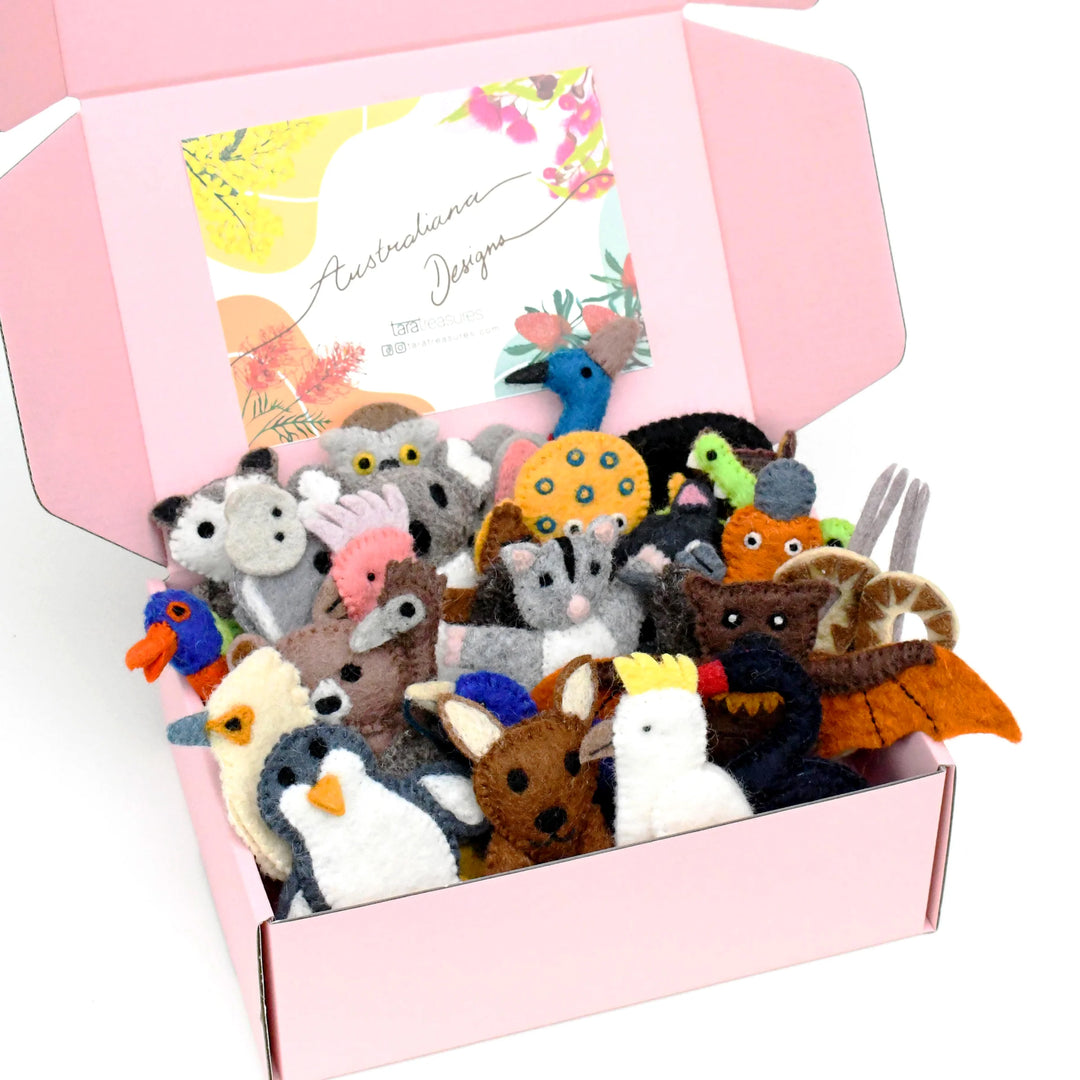 Bulk Felt Finger Puppet Set - Australian Animals 25 Set