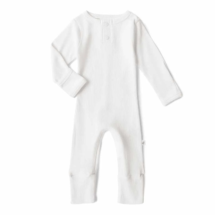 Snuggle Hunny Organic Ribbed Growsuit - Milk Size 2