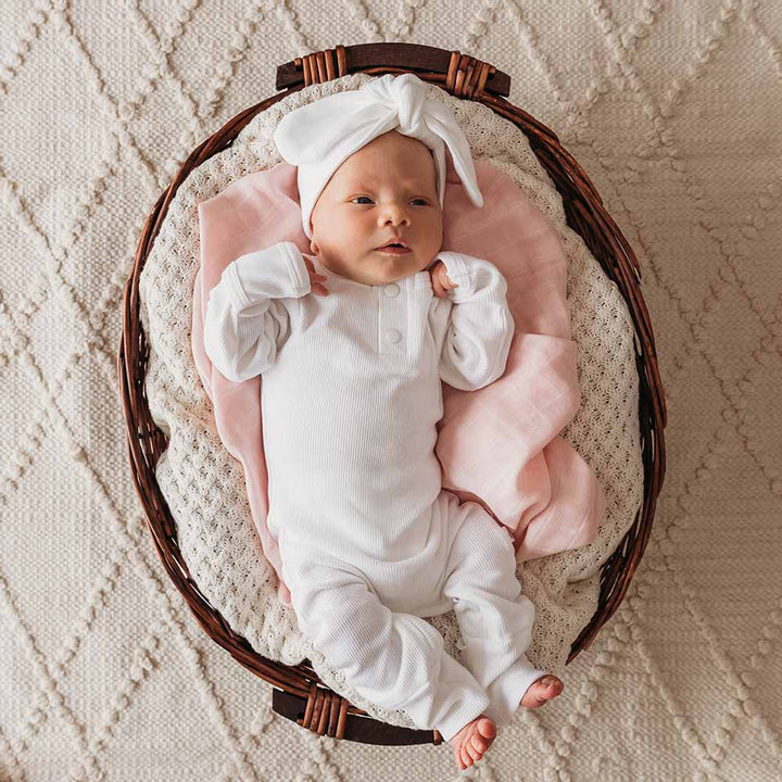 Snuggle Hunny Organic Ribbed Growsuit - Milk Size 2