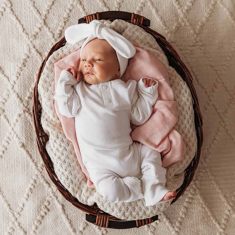Snuggle Hunny Organic Ribbed Growsuit - Milk Size 2