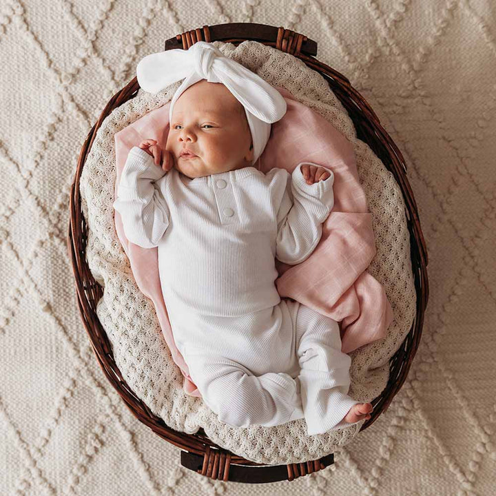 Snuggle Hunny Organic Ribbed Growsuit - Milk Size 2