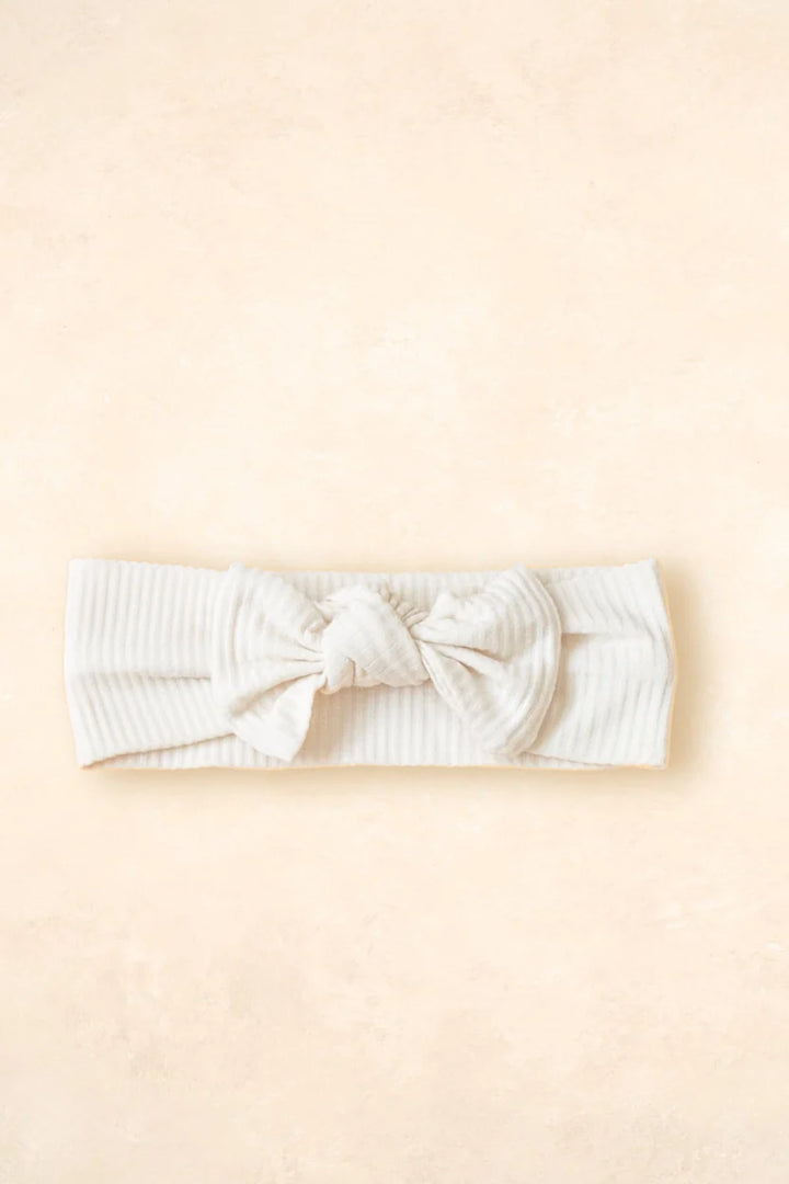 Kiin Organic Bamboo Stretch Bow Headband - Ivory