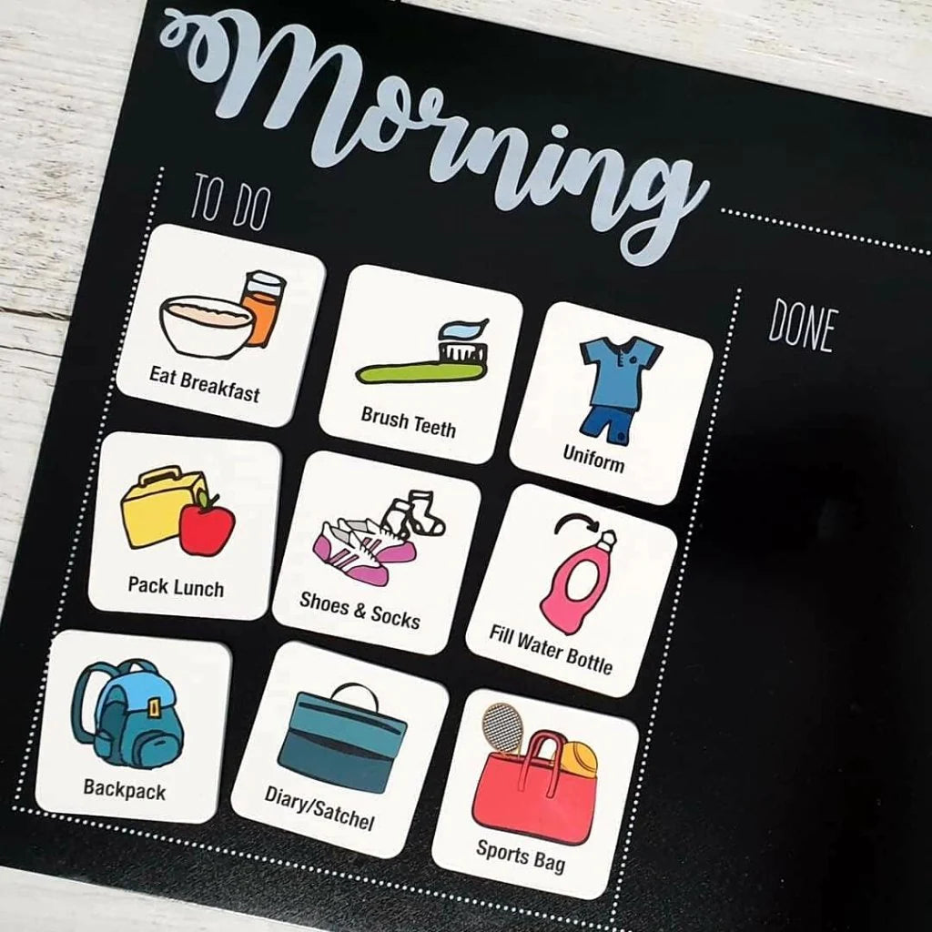 Preppd Kids Morning & Evening Magnet Set & 'Making Tracks' Sequencing Chart
