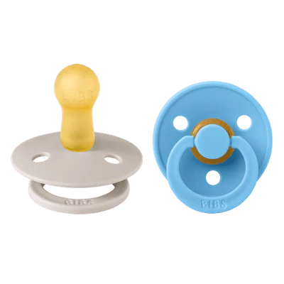BIBS Round Colour Latex Dummies Twin Pack Size 2 (6-18 Months)