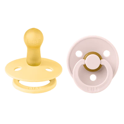 BIBS Round Colour Latex Dummies Twin Pack Size 2 (6-18 Months)