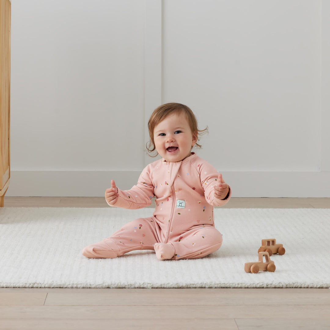 ergoPouch Long Sleeve Sleep Zip Bodysuit 1.0 TOG - Daisies