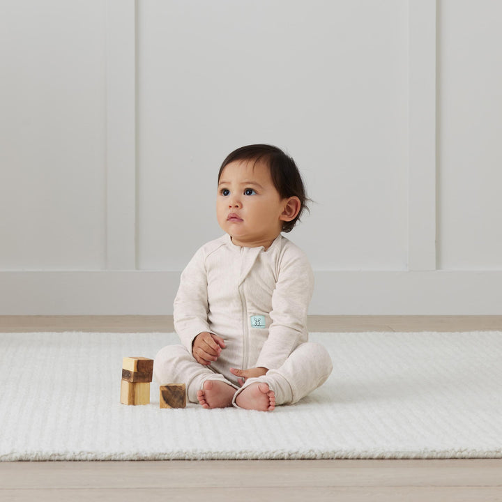 ergoPouch Long Sleeve Sleep Zip Bodysuit 1.0 TOG - Oatmeal Marle