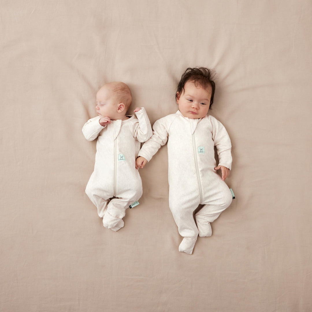 ergoPouch Long Sleeve Sleep Zip Bodysuit 1.0 TOG - Oatmeal Marle