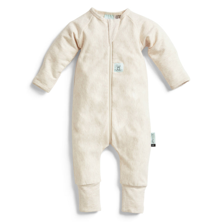 ergoPouch Long Sleeve Sleep Zip Bodysuit 1.0 TOG - Oatmeal Marle