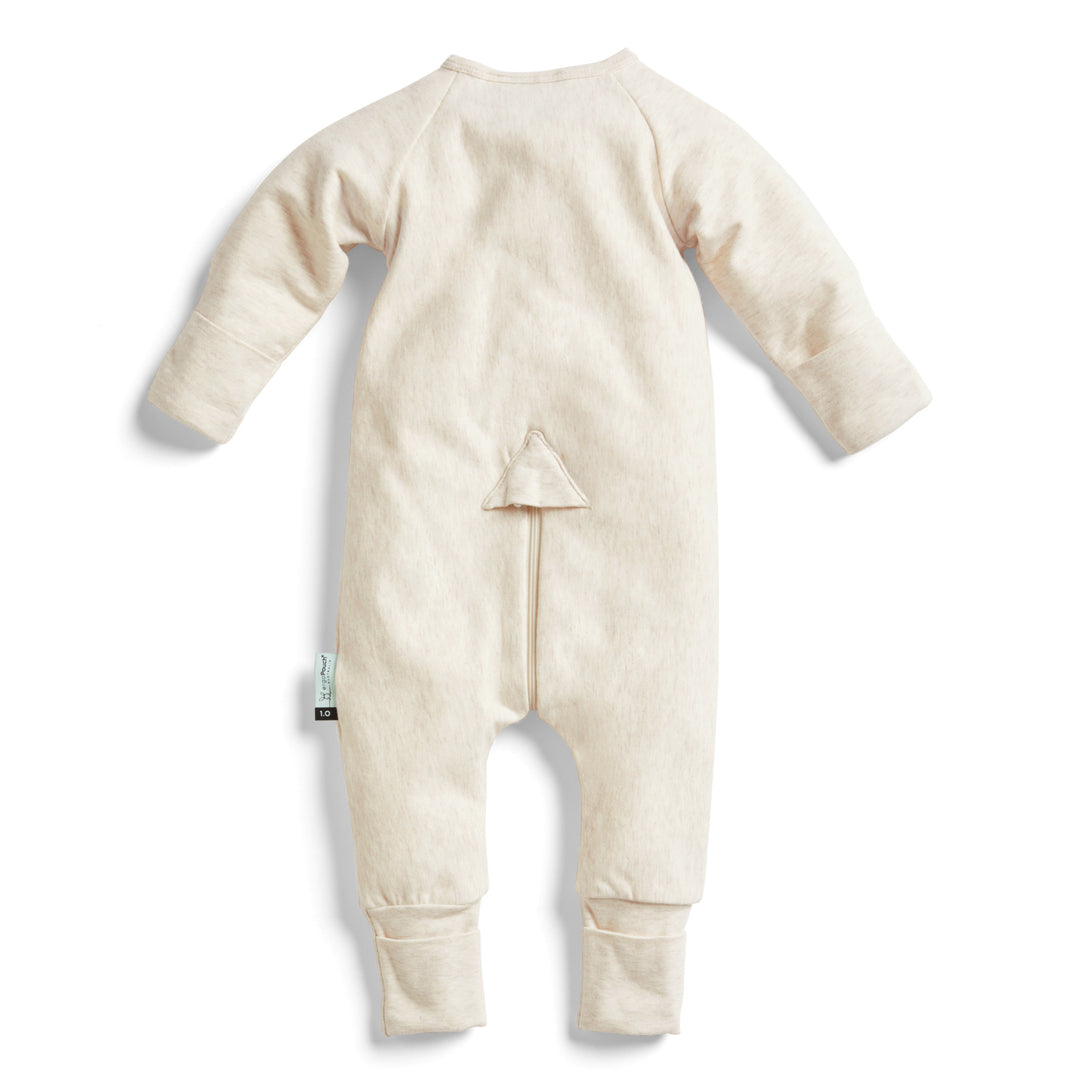 ergoPouch Long Sleeve Sleep Zip Bodysuit 1.0 TOG - Oatmeal Marle