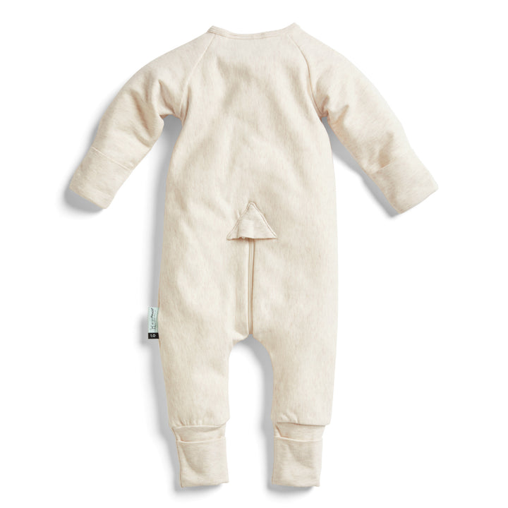ergoPouch Long Sleeve Sleep Zip Bodysuit 1.0 TOG - Oatmeal Marle