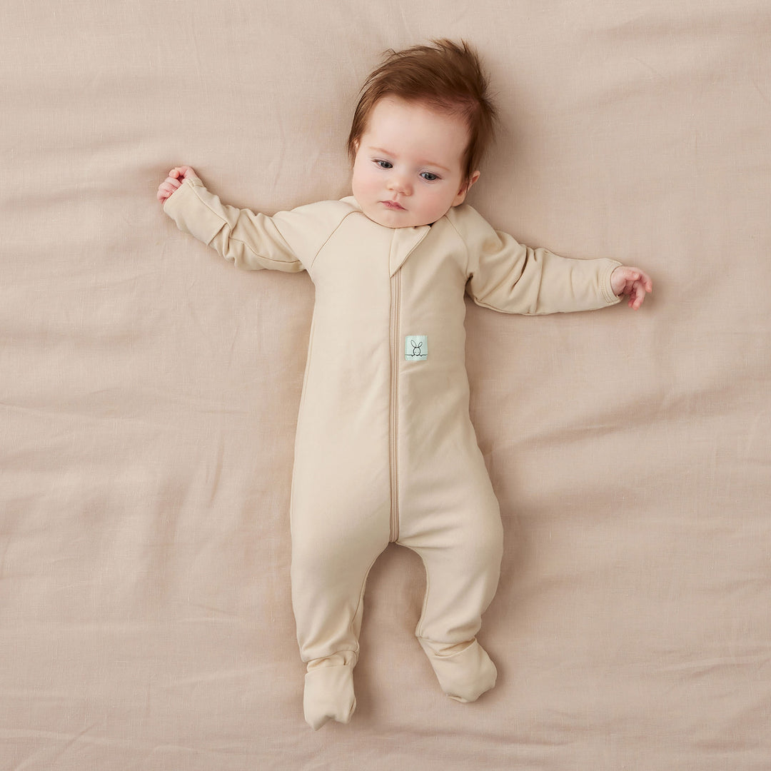 ergoPouch Long Sleeve Sleep Zip Bodysuit 1.0 TOG - Vanilla