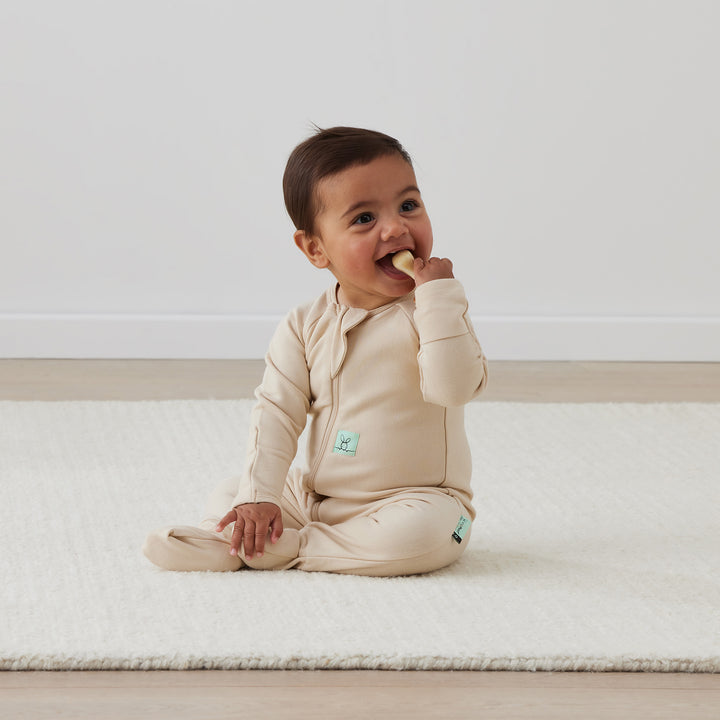 ergoPouch Long Sleeve Sleep Zip Bodysuit 1.0 TOG - Vanilla