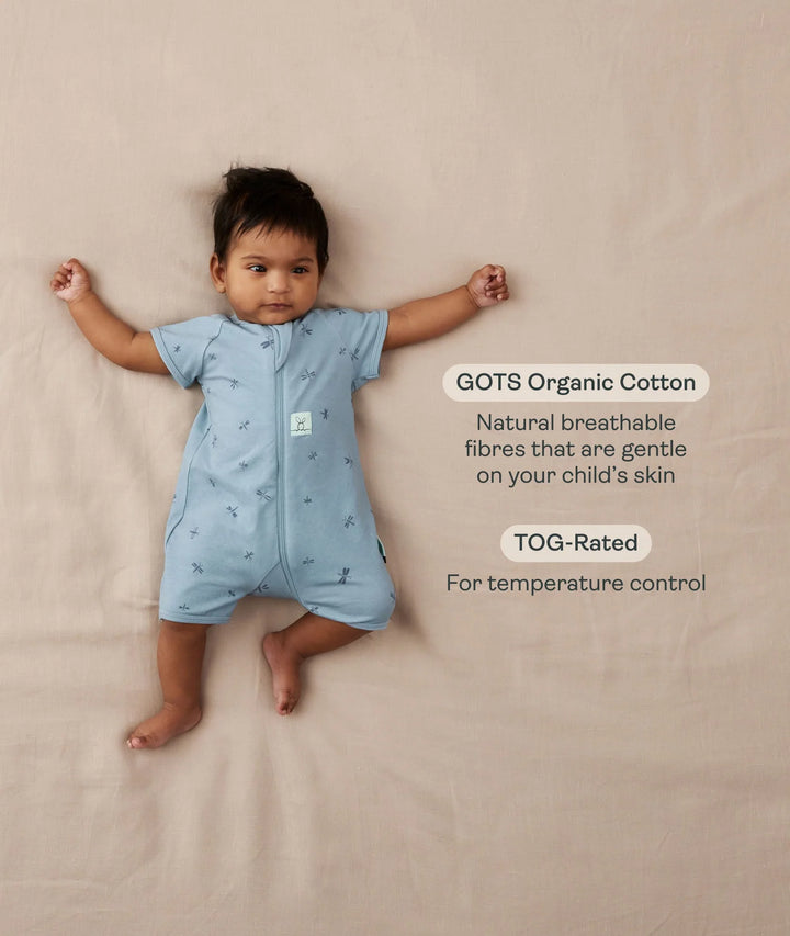 ergoPouch Layer | Short Sleeve Zip Bodysuit 0.2 TOG - Daises