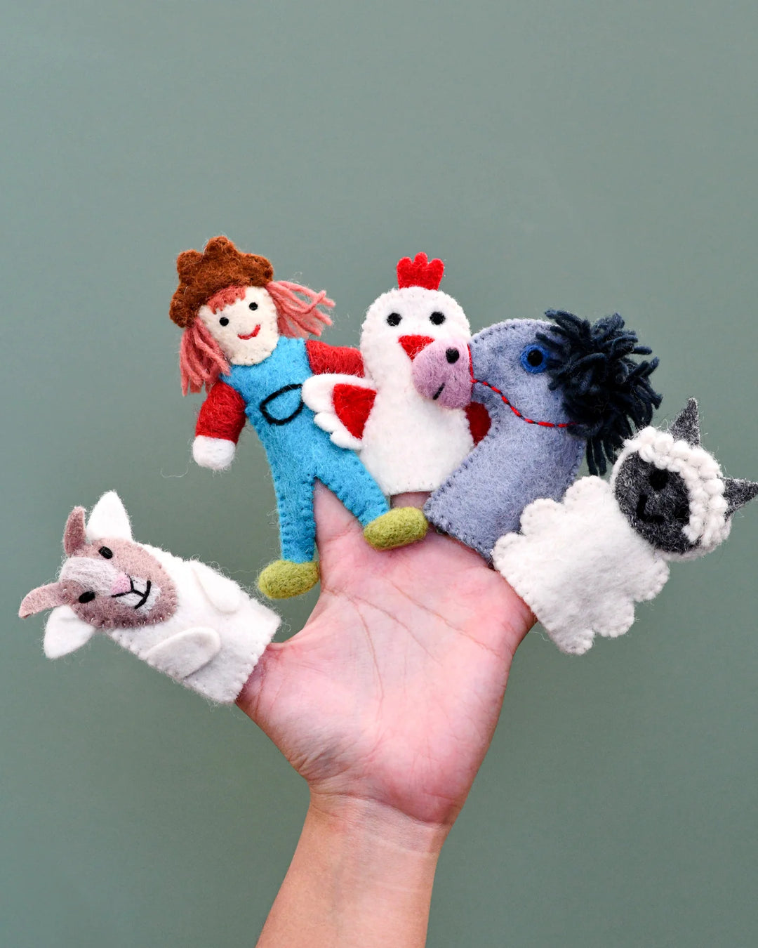 Mrs MacDonald Farm Animals Felt Finger Puppet Set
