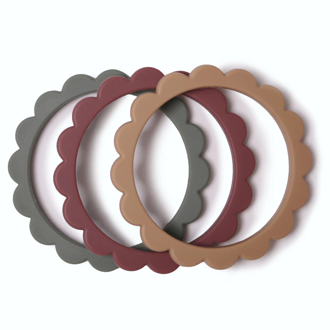 Mushie Flower Teether Bracelets 3-Pack
