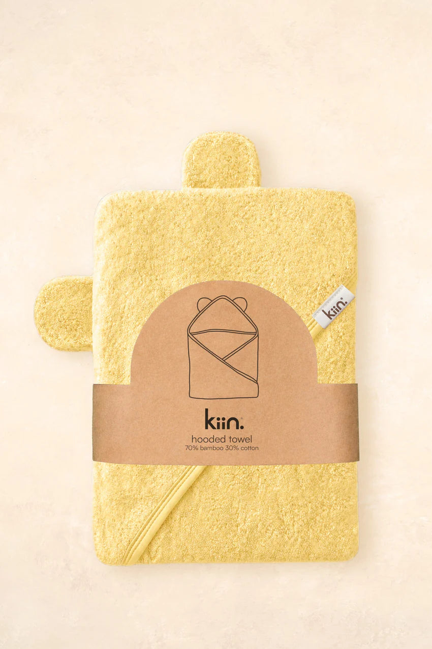 Kiin Bamboo Cotton Hooded Towel - Buttercup
