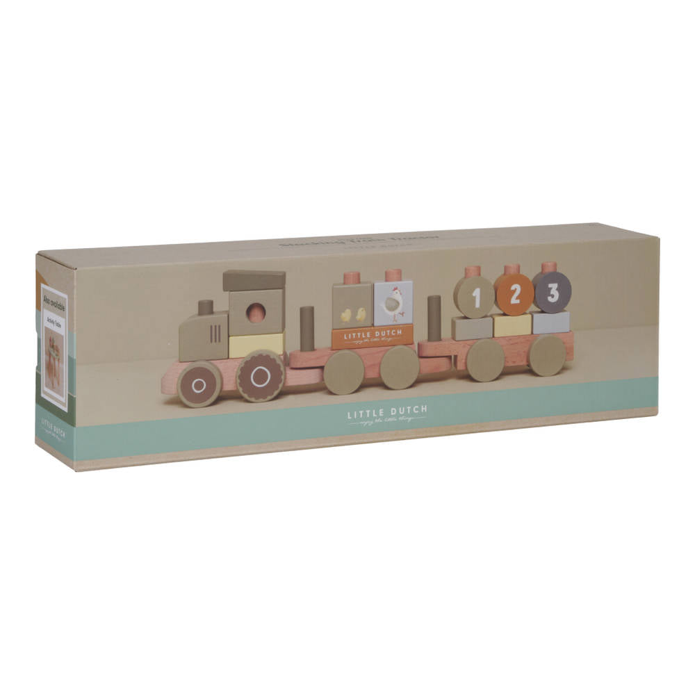 Little Farm Wooden Stacking Train Tractor
