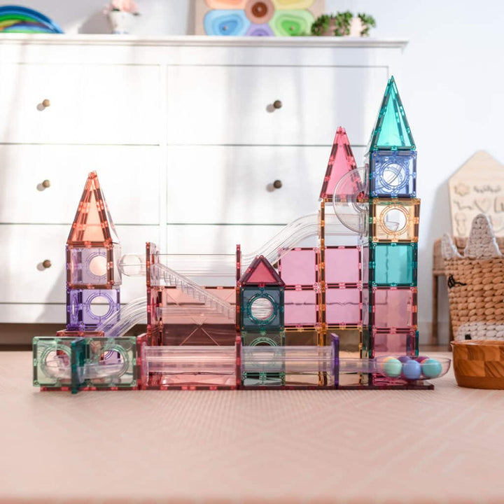 Connetix Magnetic Tiles Pastel Ball Run Pack 106 Pieces