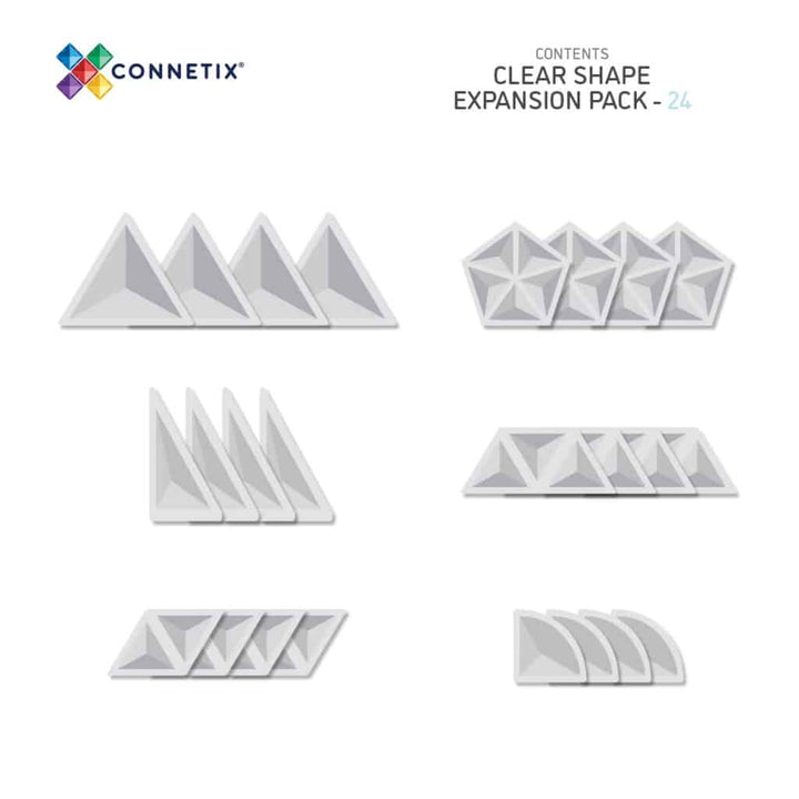 Connetix Magnetic Tiles Clear 24 Piece Expansion Pack