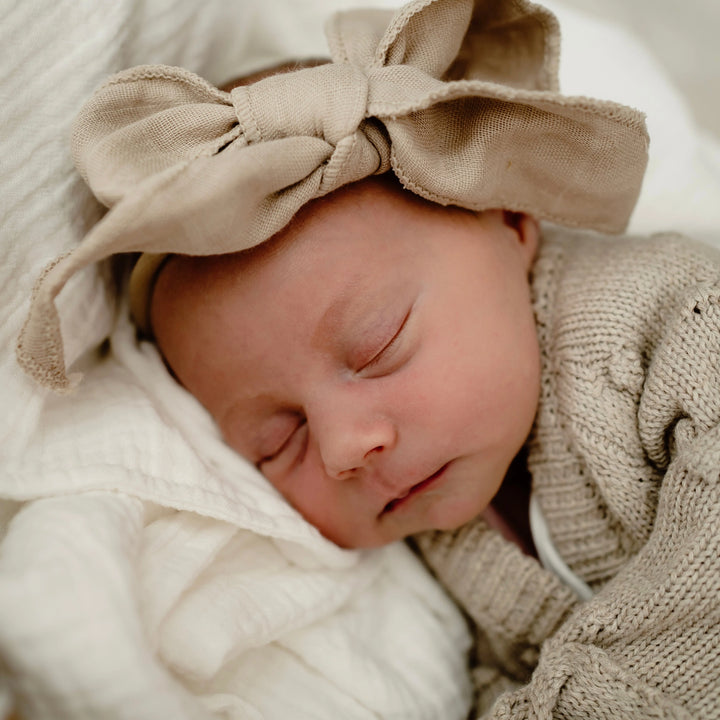 Pop Ya Tot Muslin Top Knot Headband - Sand