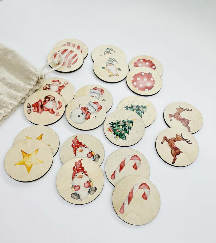 Christmas Timber Match Up Game