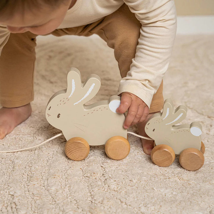 Little Dutch Pull Along Wooden Bunny Train