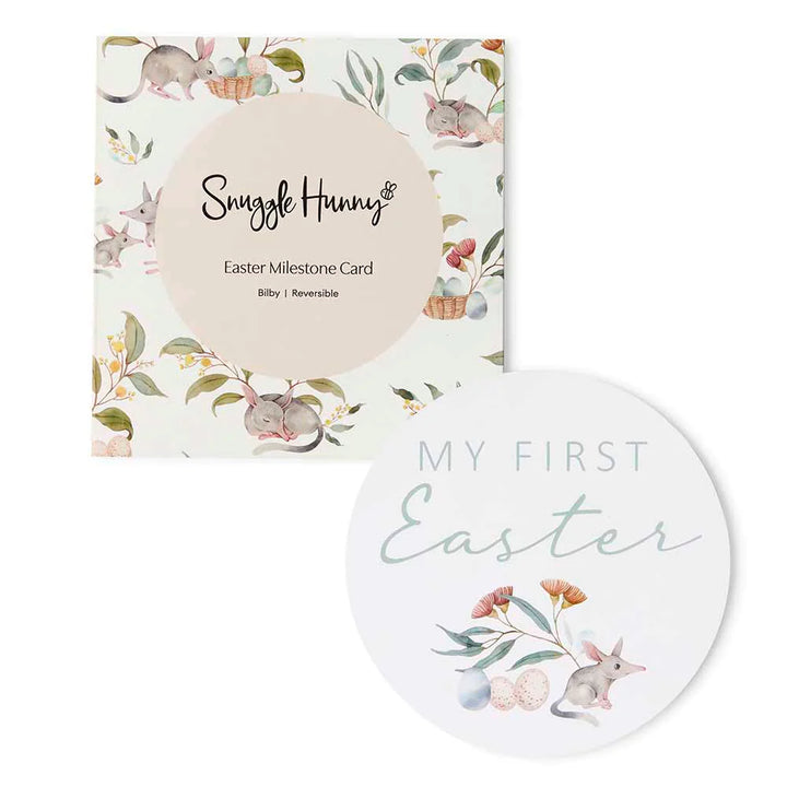 Snuggle Hunny My First Easter Bilby Milestone Card