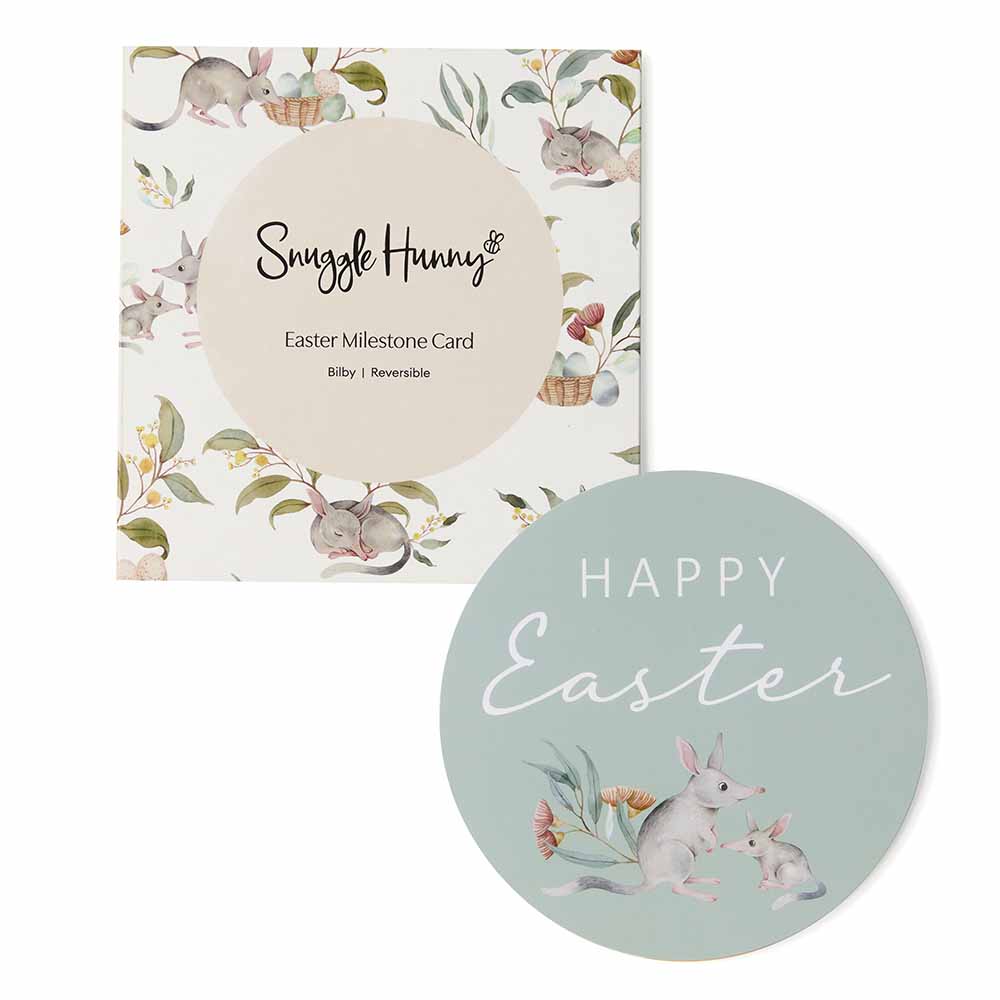 Snuggle Hunny My First Easter Bilby Milestone Card