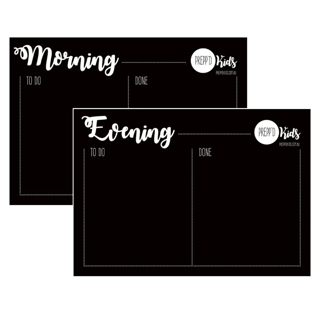 Preppd Kids Morning & Evening Magnetic Routine Chart (A4)