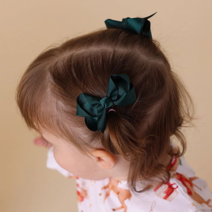 Snuggle Hunny Piggy Tail Hair Clips Pair - Pine