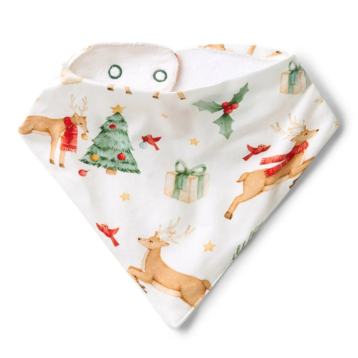 Snuggle Hunny Christmas Organic Dribble Bib - Prancer & Friends