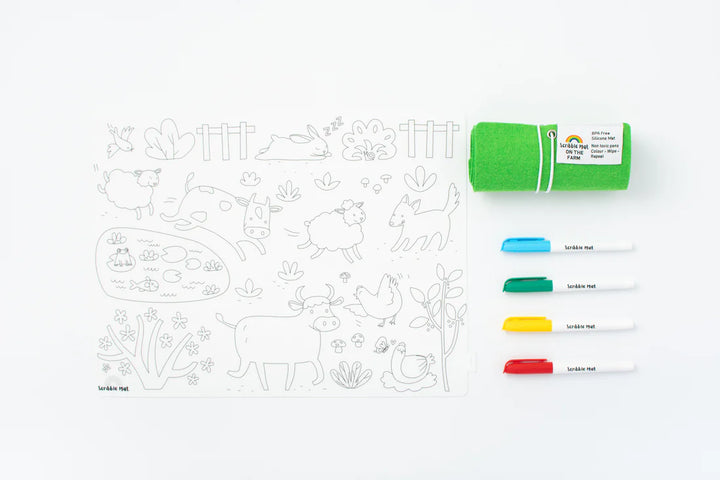 Reusable Scribble Mat Set | On the Farm