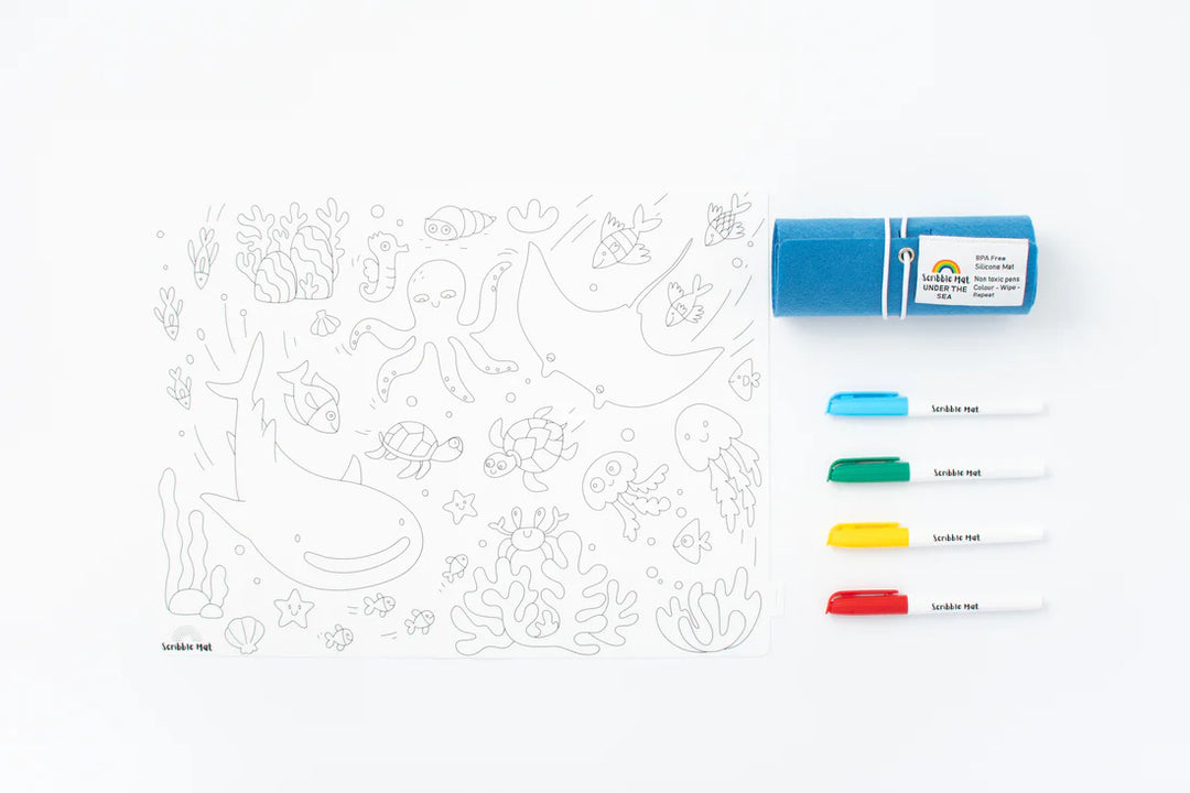 Reusable Scribble Mat Set | Under the Sea