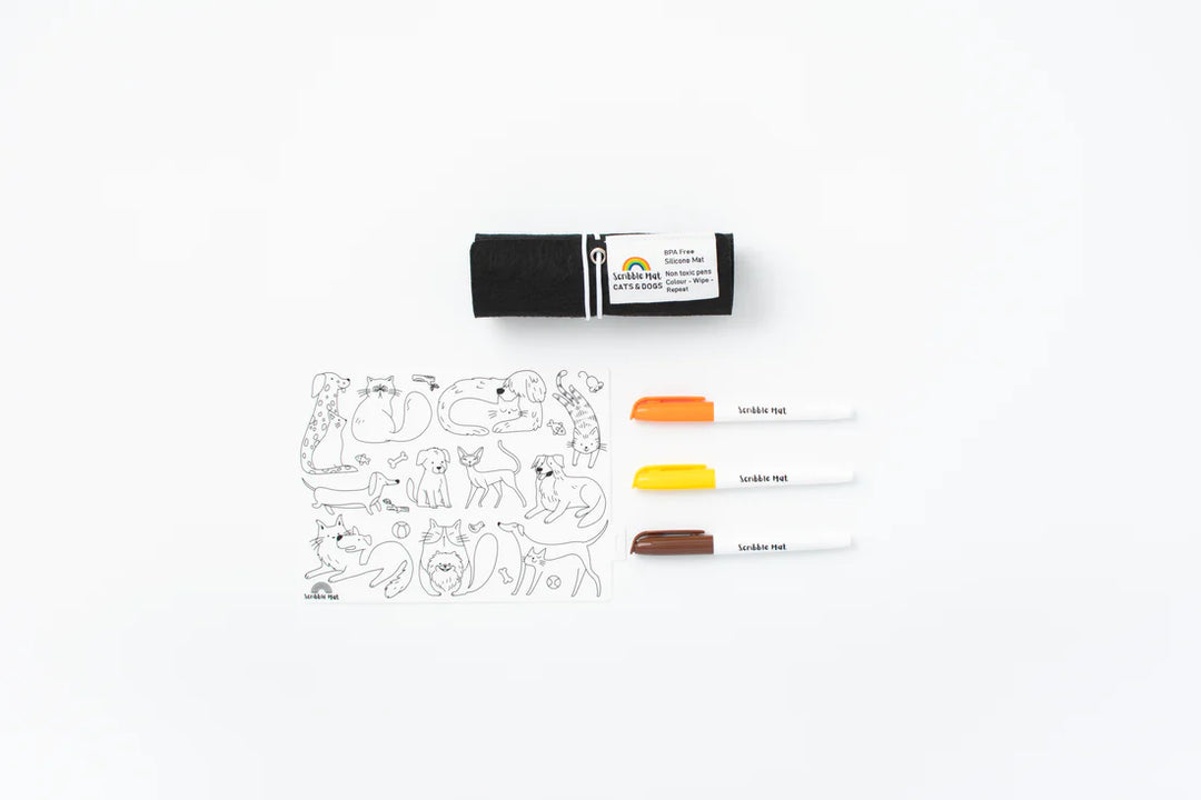 Reusable Mini Scribble Mat Set | Cats & Dogs