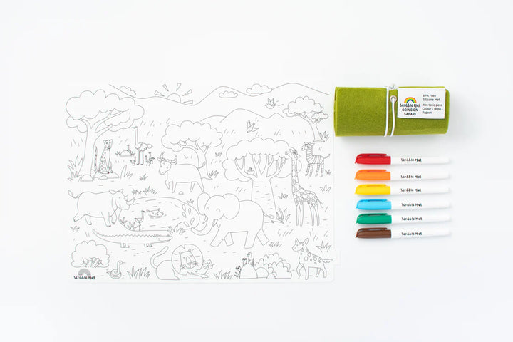 Reusable Scribble Mat Set | Going on Safari