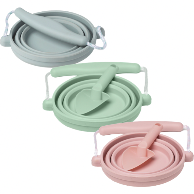 Scrunch Mini Seedling Pot and Trowel - Duck Egg Blue