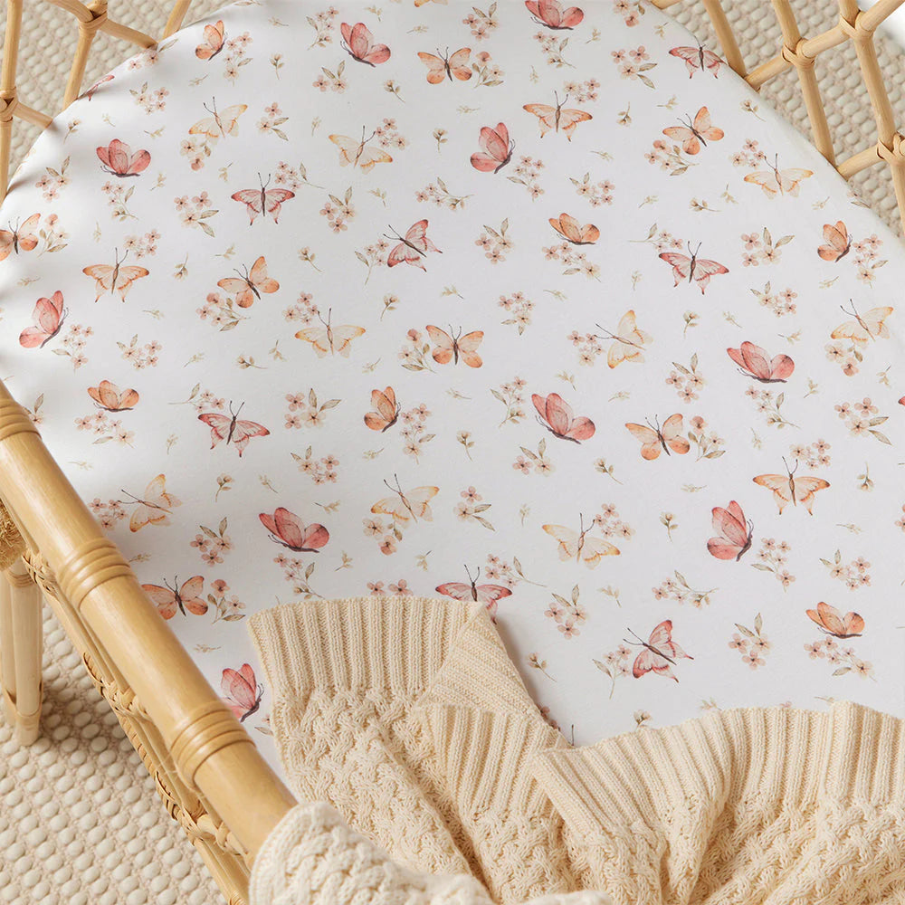 Snuggle Hunny Bassinet Sheet & Change Pad Cover - Butterfly
